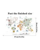 Kids Room Decoration Self-adhesive Cartoon Animal 3d World Map Wall Stickers