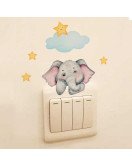 Self Adhesive Baby Room Wall Decoration 3d Cartoon Elephant Switch Stickers