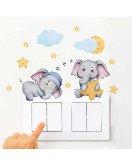 Self Adhesive Baby Room Wall Decoration 3d Cartoon Elephant Switch Stickers