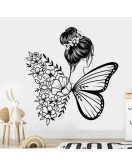 Home Decoration Flower Butterfly Wing Wall Stickers For Girls Bedroom Photo