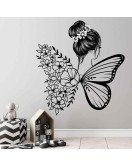 Home Decoration Flower Butterfly Wing Wall Stickers For Girls Bedroom Photo