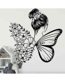 Home Decoration Flower Butterfly Wing Wall Stickers For Girls Bedroom Photo