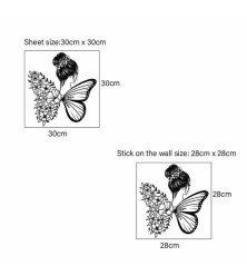 Home Decoration Flower Butterfly Wing Wall Stickers For Girls Bedroom Photo