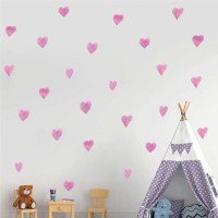 Home Wall Decoration Self Adhesive Pink 5d Stickers Heart Design