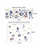 Removable Adhesive Pvc Cartoon Space Astronaut Nursery Wall Decal