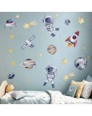 Removable Adhesive Pvc Cartoon Space Astronaut Nursery Wall Decal