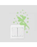 Girls Room Decoration Self Adhesive 3d Fairy Light Wall Switch Sticker - Green Only